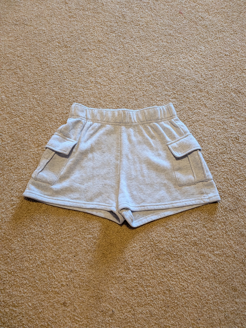 Cozy Light Gray Athletic Cargo Shorts for Women